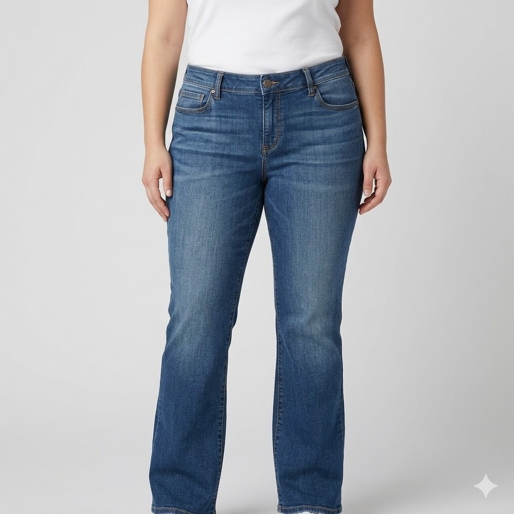 Kut from the Kloth‎ Bootcut Jeans Size 16S Blue Stretch Denim Mid Rise